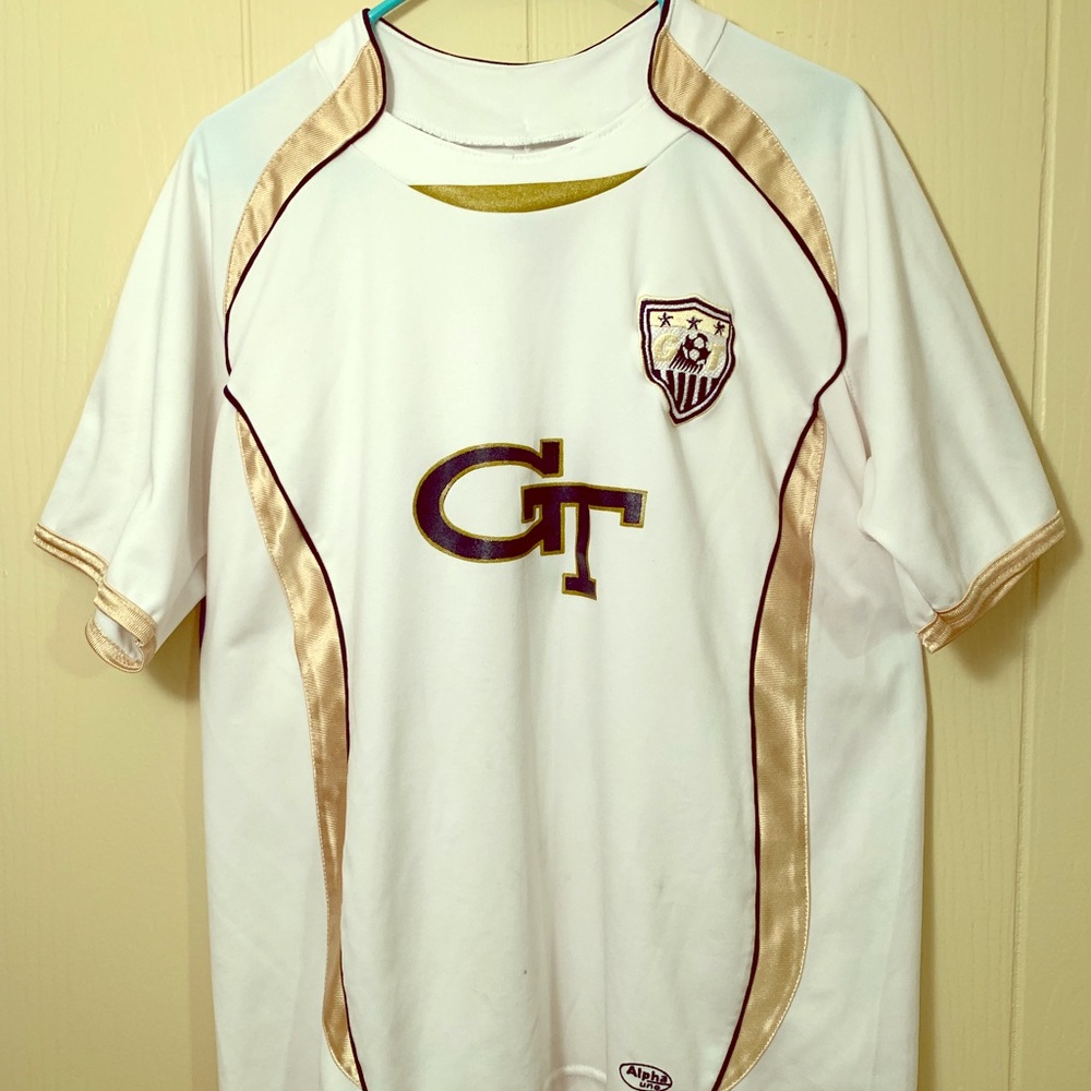 Gold and white Georgia Tech Soccer Jersey